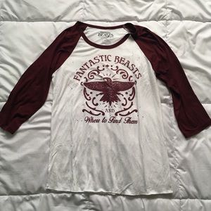 Fantastic Beasts Long Sleeve Baseball Tee Size L